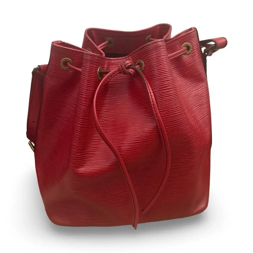 Louis Vuitton Red/Wine Epi Noé BB Bucket Bag | Adjustable Shoulder Strap